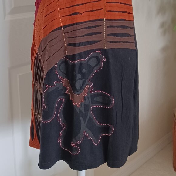 Vintage Grateful Dead *RARE* Grunge Dancing Bear Hippie Tee Shirt Dress - Picture 2 of 4